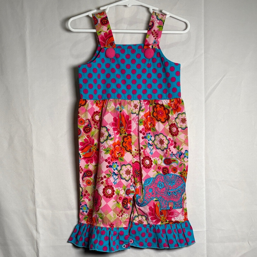 Vibrant Polka Dot and Floral Kids Romper